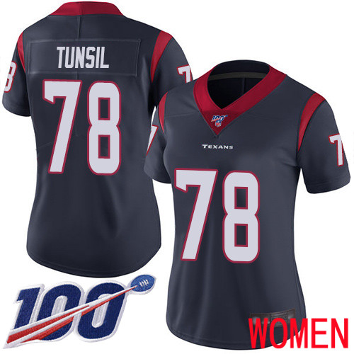 Houston Texans Limited Navy Blue Women Laremy Tunsil Home Jersey NFL Football 78 100th Season Vapor Untouchable